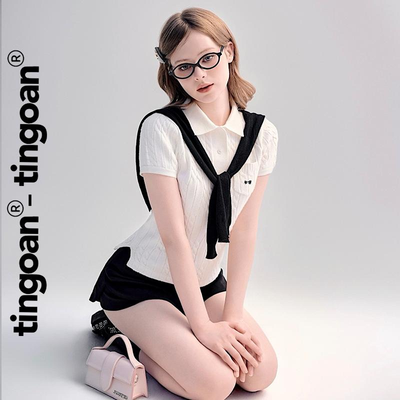 TINGOAN x TIKTOKSHOP- Áo len xù POLO cổ bẻ trắng hm phối túi ngực TRẮNG POLO BABY TOP không bao gồm khăn choàng cổ
