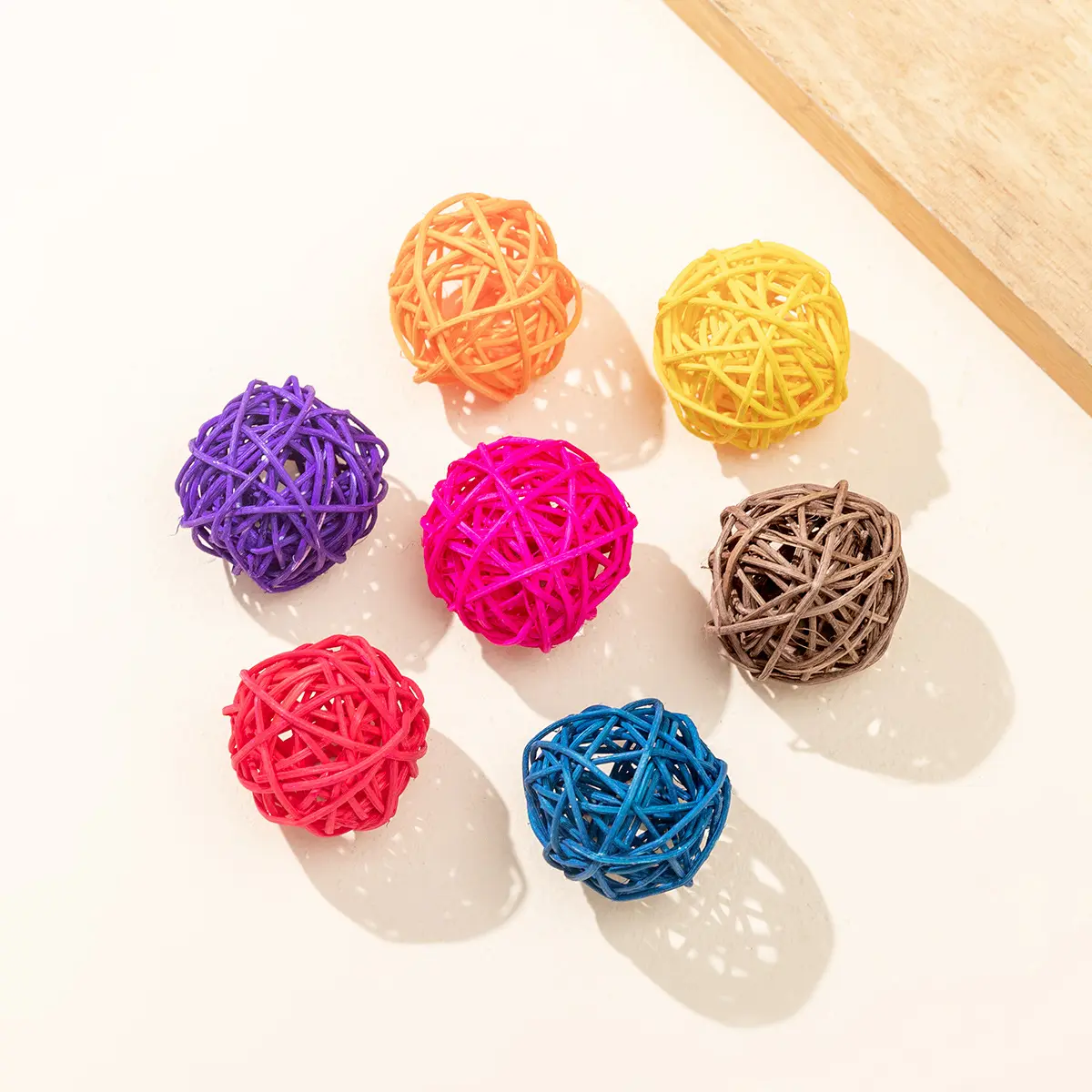 🔥Cat Toy Rattan Ball Feather Interactive Pet Cat Toy Teeth Grinding Chewing Not Easy to Misplace Preferred