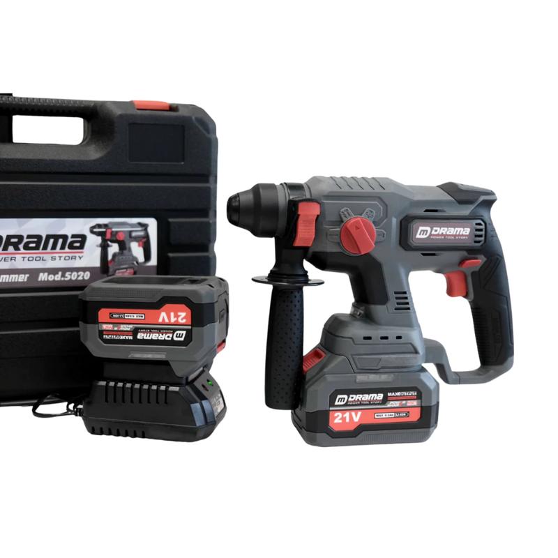 Máy khoan đục bê tông pin DRAMA 5020, 3 chức năng, động cơ không chổi than, 15CELL, lực đập 1.7J
