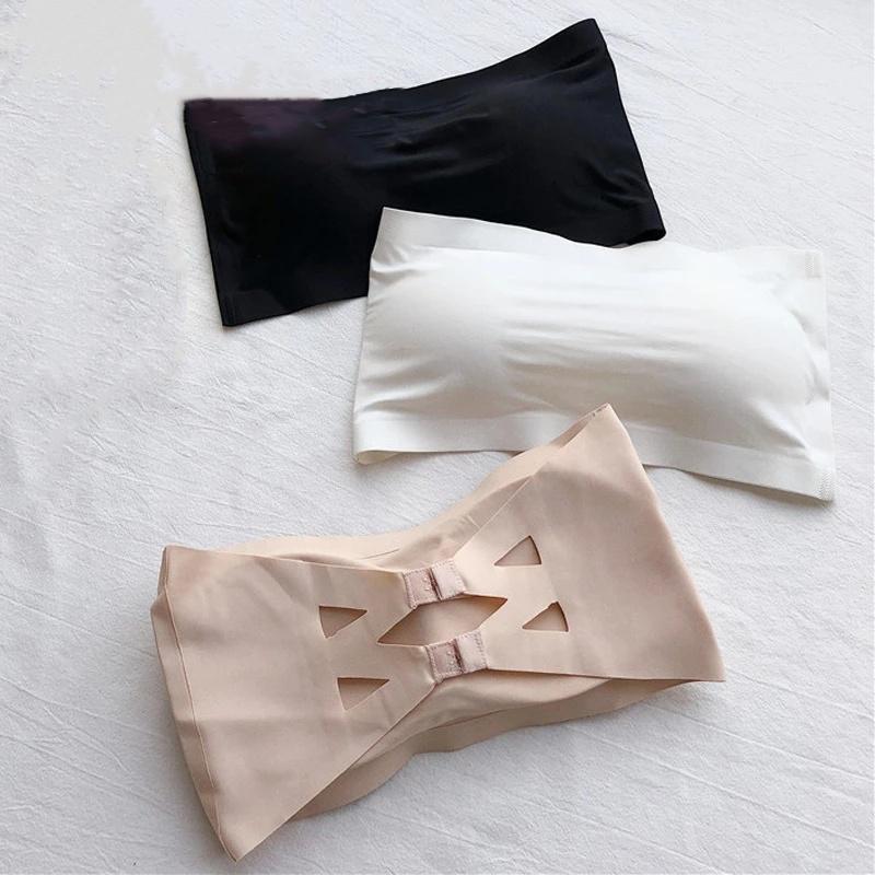 Áo Ngực Không Dây Vô Hình, Chất Liệu Lụa Lạnh Thiết Kế Một Mảnh Lưng Đẹp, Đồ Lót, Thoáng Khí, Áo Ống Liền Mạch, Thích Hợp Cho Mùa Hè, Phụ Nữ, Chống Chảy Xệ, Áo Ngực Nâng Ngực