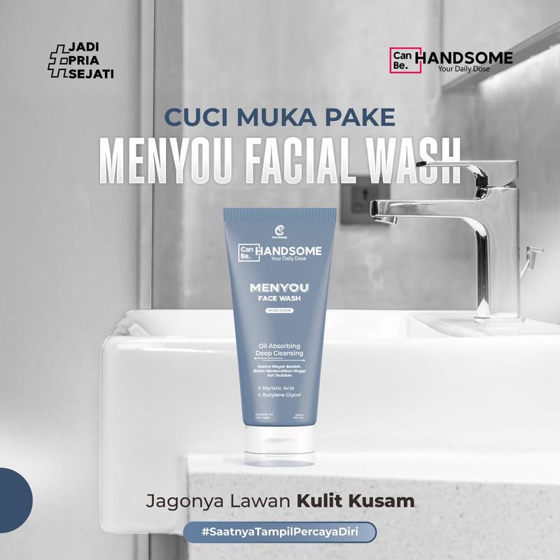 Sabun Muka Pria MENYOU Facewash Wajah Pria 100ML - Pembersih Kulit Bersih dan Segar - Perawatan 4
