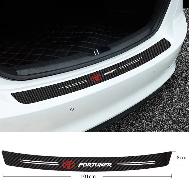 9 pcs stiker carbon mobil Fortuner stiker pelindung pijakan pintu 2