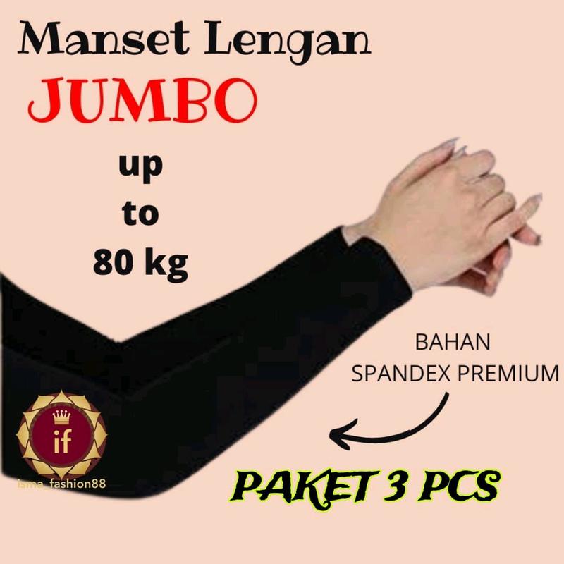 PAKET 3 PCS JUMBO manset lengan spandek jerica Tangan Muslim Handsock 0