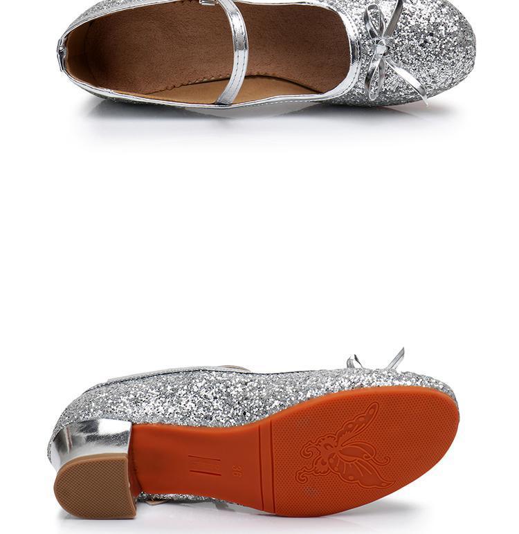 Product Introduction of Autumn and Winter Children Girls Latin Dance Shoes Children Girls Soft Bottom Dance Shoes High Heel Princess Performance Beginner Just Nam 24