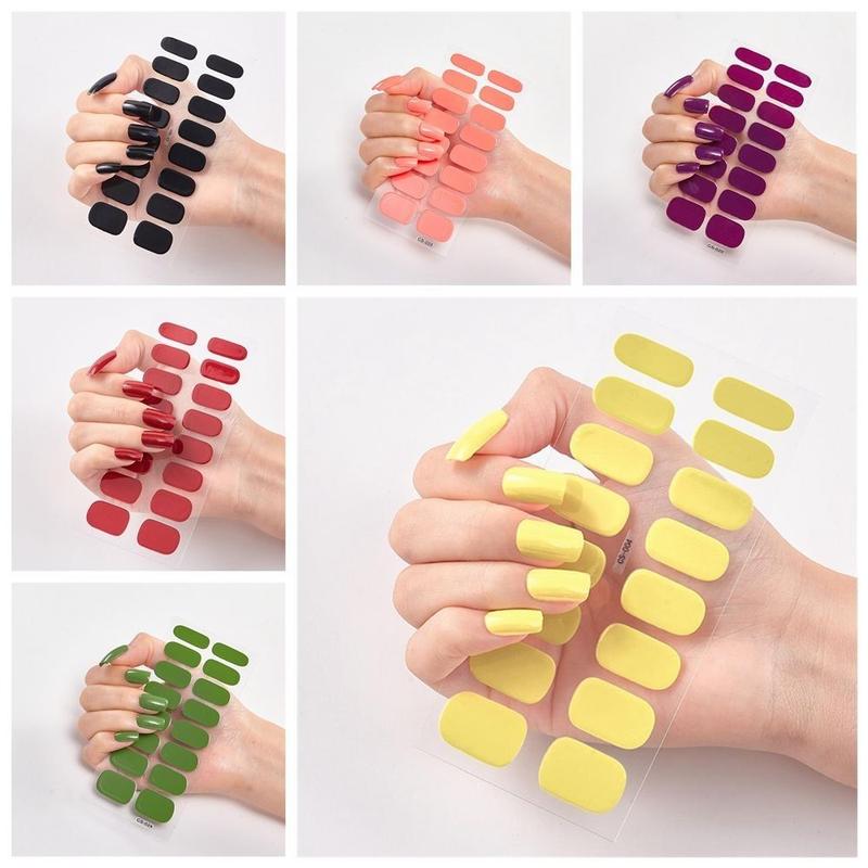 Product Introduction of DIY Self-Adhesive Nail Stickers Full Cover Nail Art Decoration Nail Wraps Gradient Color Glitter Powder Nail Polish Sticker Women Girls 16