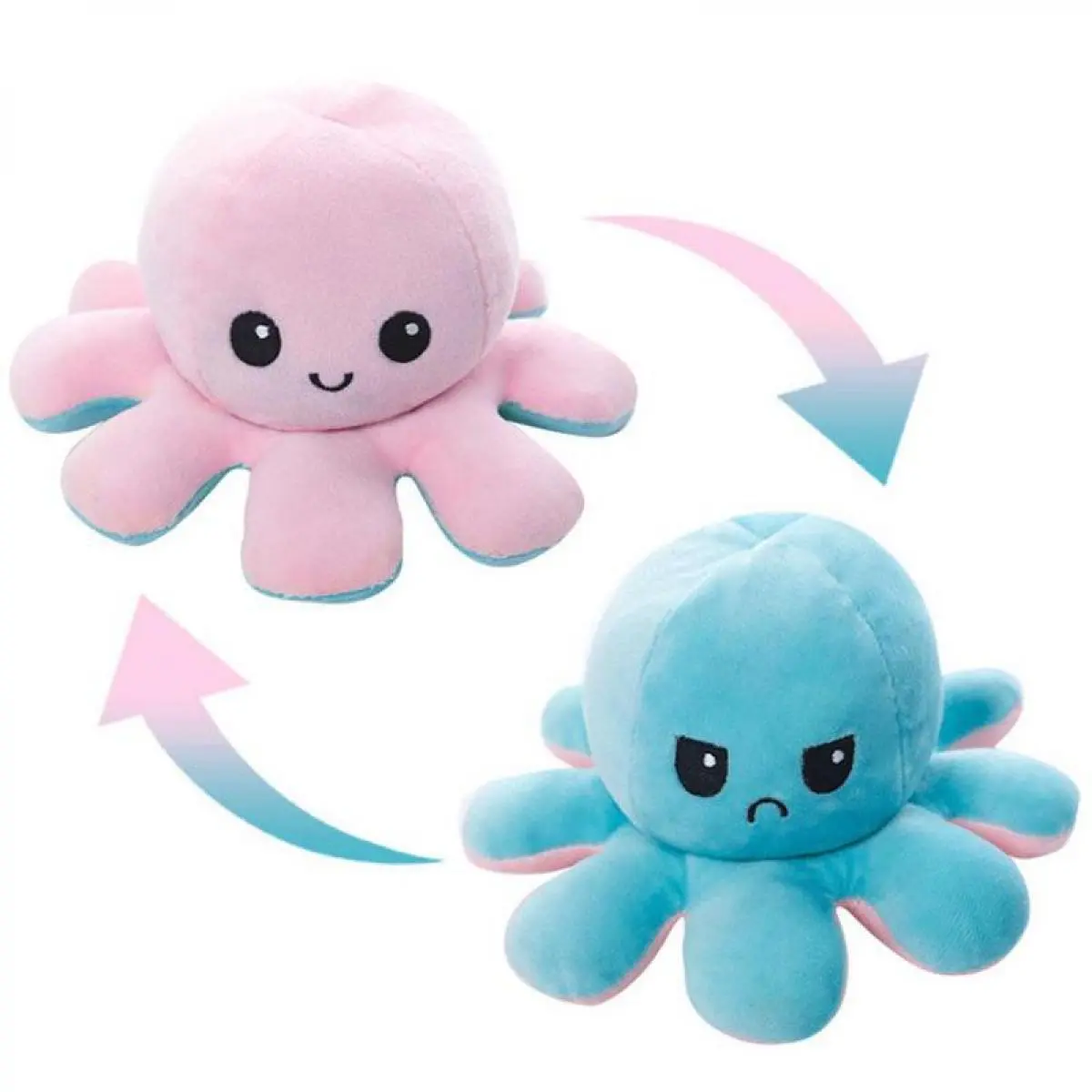 20CM Flip Cover Octopus Plush Toy For Children Soft Comfortable Cute Stuffed Doll Portable Birthday Gift Plush Toy For Girls