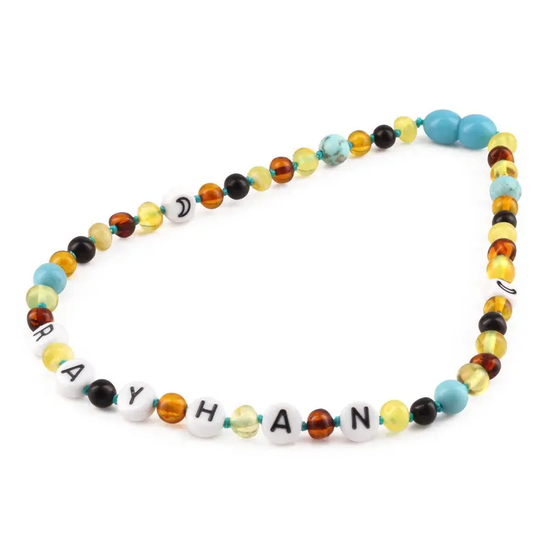 Kalung Amber CUSTOM NAMA untuk Bayi - Balita - Anak. Motif 33 - Motif 48 baltic amber 5