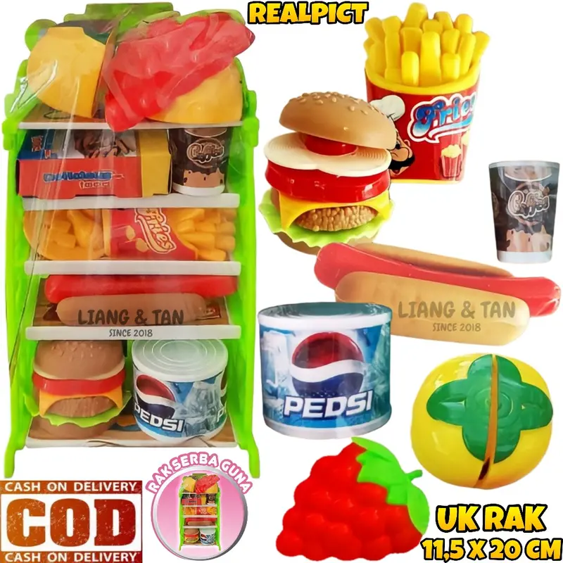 ( BISA COD ) PROMO Mainan Anak Rak Klasik / Mainan Anak Rak Makanan Dan Minuman Fast Food + Buah Magnet / Mainan Edukasi Anak / Mainan Anak Perempuan / Mainan Anak Laki Laki SNI Murah 0