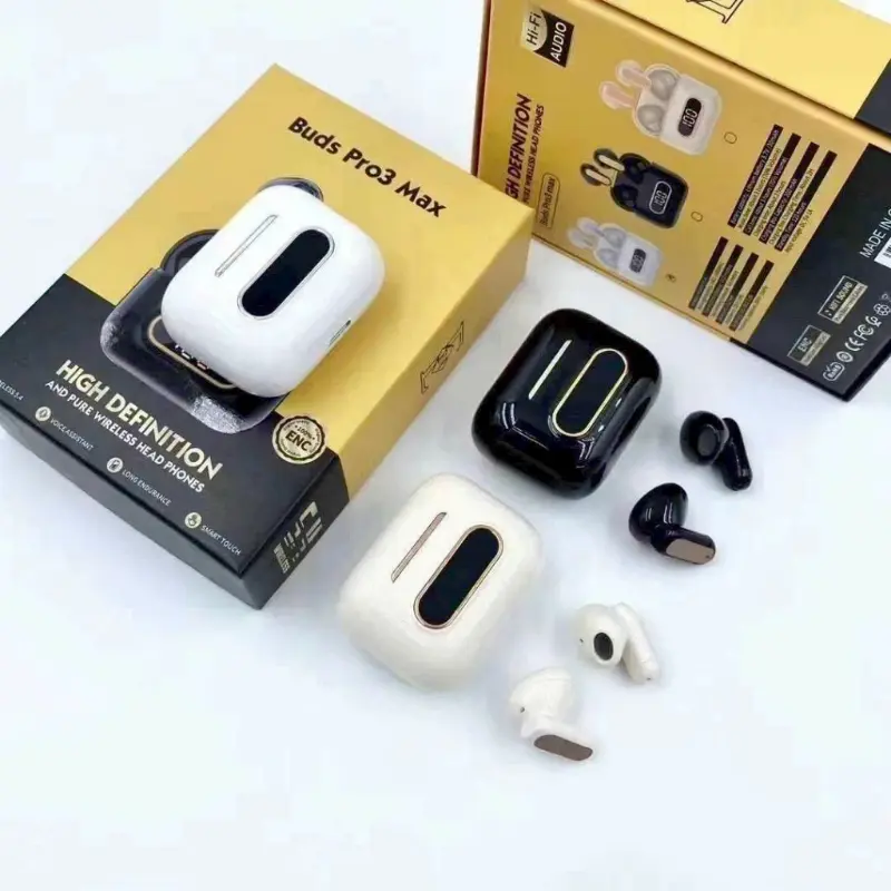 【SJADGH】 Tai nghe Buds Pro 3 Max giá tốt Tai Nghe Bluetooth Buds Pro 3 Max  Cao Cấp, Pin Trâu 6h, Bass Cực Hay, Đeo Dễ Chịu, Chống Nước Phương thức kết nối: Bluetooth Phương pháp đeo: In-Ear Dải tần số: 2.4GHz-2.48GHz Hộp sạc pin 400mAh