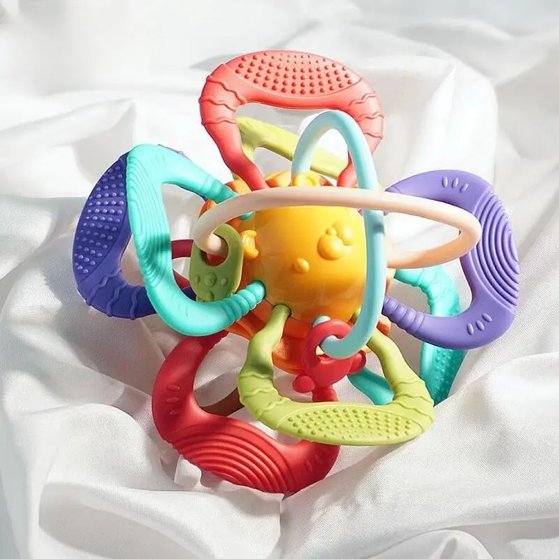 Baby Sensory Teething toys Teethers Rattle Ball Manhattan Teething rattan ball 3-12 Months Early Educational Toy