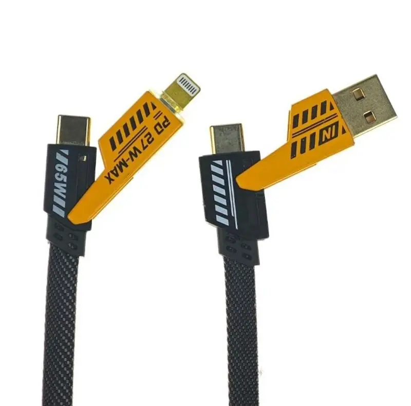 HYUNDAI Cáp dữ liệu 4 cho 1, Type C,USB,Iphone,Cáp dữ liệu hiển thị kỹ thuật số Cáp sạc nhanh, Thích hợp cho cáp sạc cho Huawei, OPPO, vivo, iPhone, 15, 14, 13, 12, 11, sạc siêu nhanh, Cáp sạc Type-C, nhiều cổng bện Phụ Kiện 7
