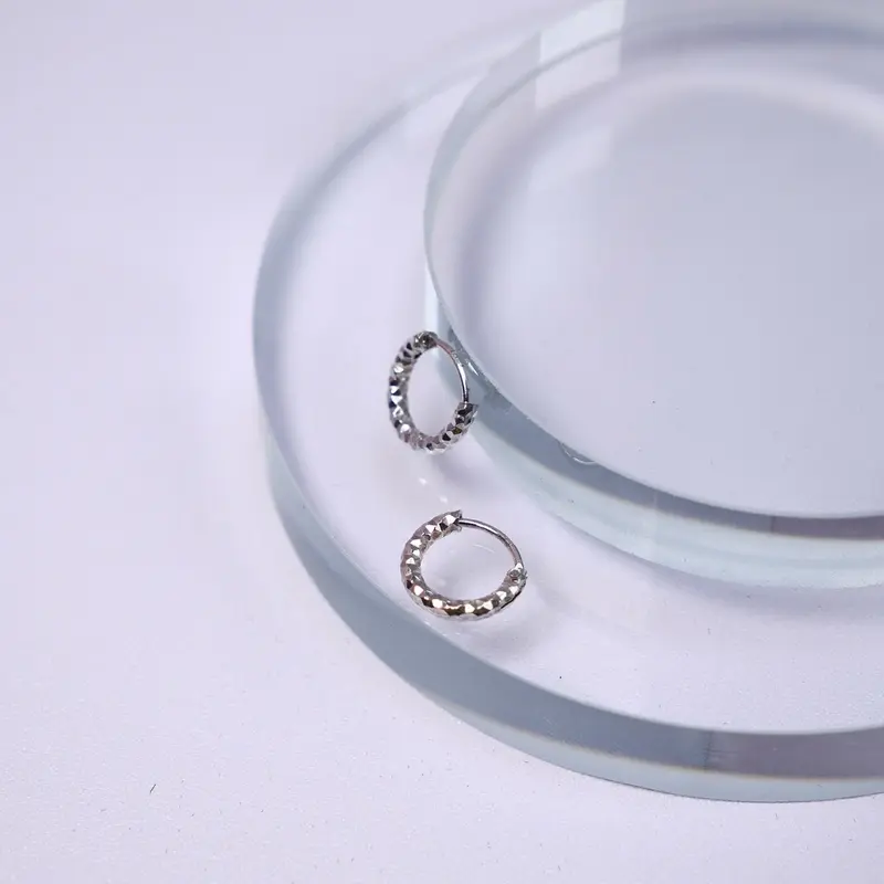Bông khoen kim tuyến 0.8cm bạc 925 dành cho xỏ khuyên Silvery 0