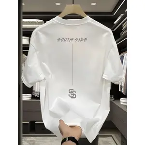 Kaos Unisex Katun 220g Lengan Pendek, Kerah Bulat, Model Longgar Gaya Amerika dengan Sablon Print t-shirt y2k