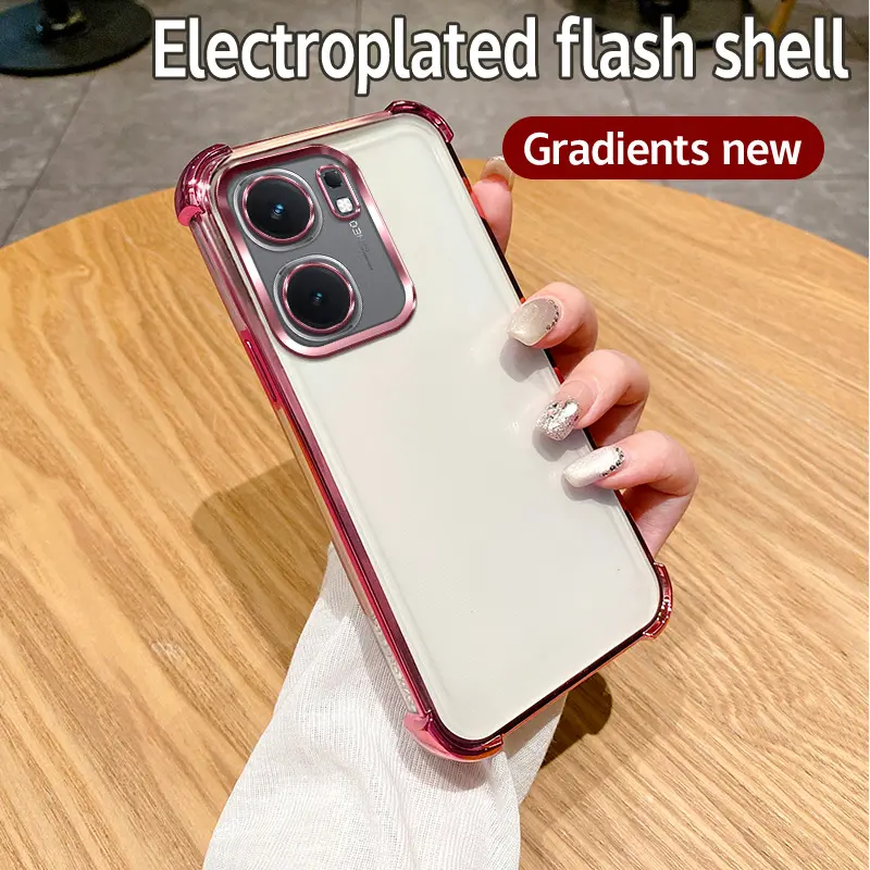 For Infinix Hot 50i Case Infinix Smart 9 Cover X6532 X6531B Phone Case Soft Bumper Shockproof Protect Cover Clear electroplate