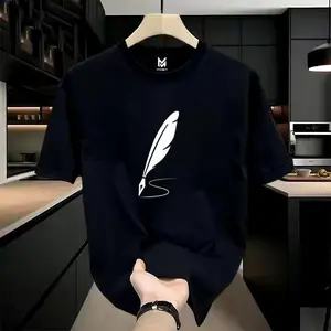 Berkat Store T shirt Kaos Distro Katun Lengan Pendek Blue Putih Shirt Distro Premium Pria dan wanita Termurah / Baju Kaos Str Picture