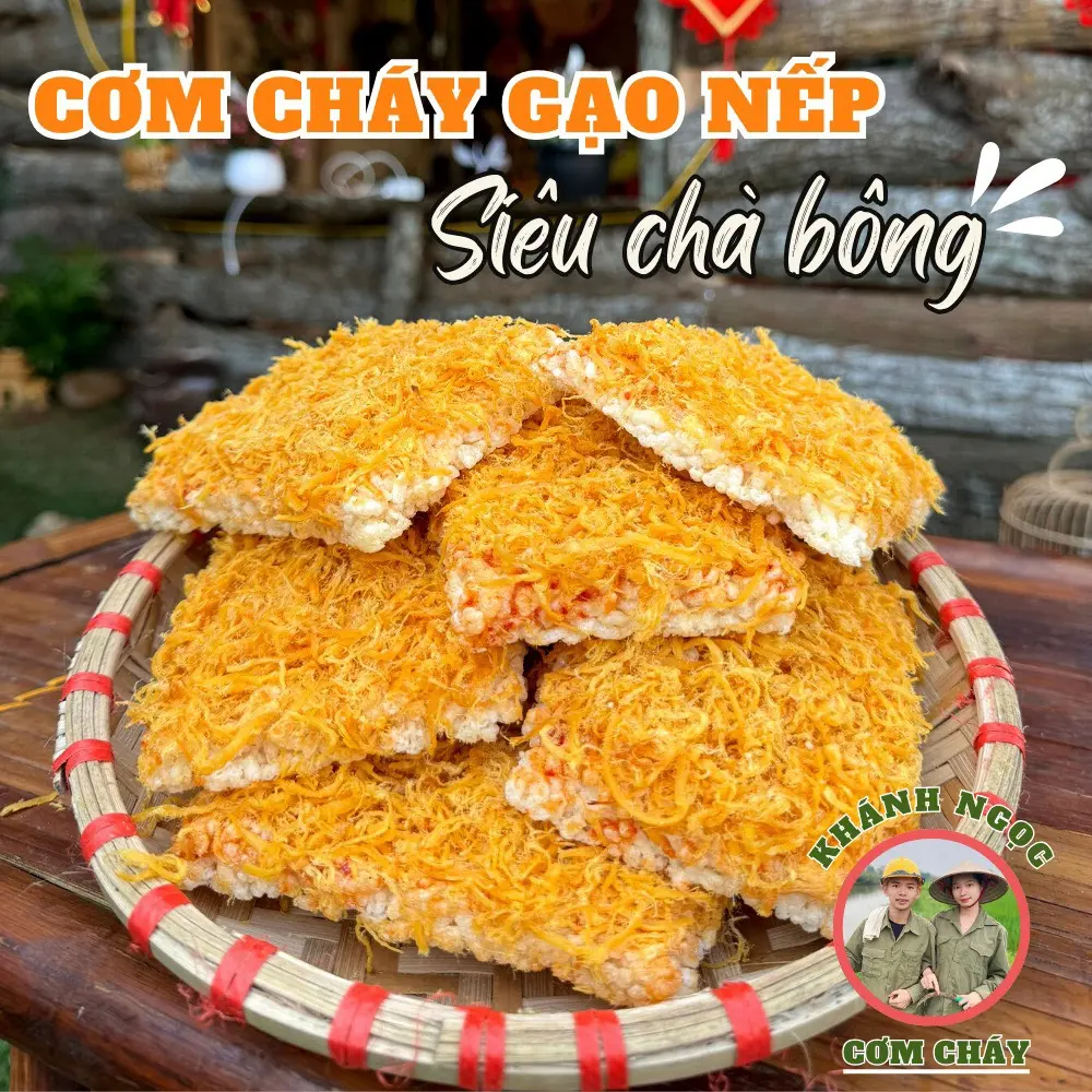 Cơm Cháy Gạo Nếp Siêu Chà Bông 500gr - Cơm Cháy Khánh Ngọc - Đồ Ăn Vặt Snack Food