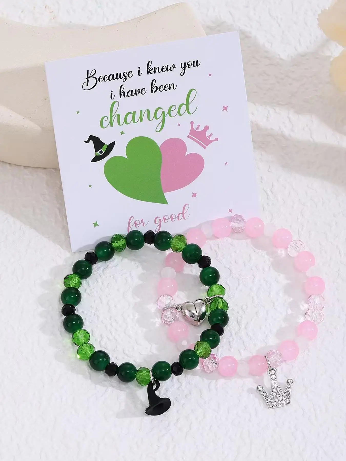 Witch Hat & Crown Design Bracelet, Fashionable Matching Bracelet for Women & Teen Girls, Birthday Gift, Friendship Matching Bracelets Jewelry