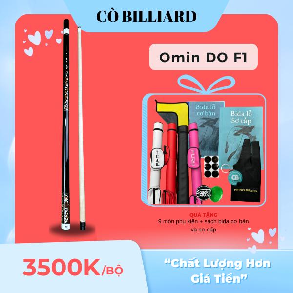 Cơ bida lỗ Omin DO F1 ngọn công nghệ mộc tặng kèm 9 món phụ kiện và sách bida cơ bản và sơ cấp độc quyền tại Cò Billiard
