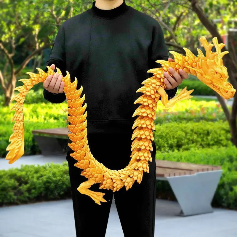 Đồ Chơi Rồng Trung Quốc In 3D, Cực Lớn, Có Thể Di Chuyển, Bán Chạy, Rồng Vàng, Đồ Trang Trí Phong Cảnh Đá, Rồng, Năm 2025 2