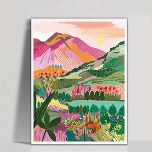 Kit de Pintura de Diamante con Patrón de Paisaje Floral, Pintura de Diamante Hazlo tú mismo sin Marco, Artesanías Artísticas Hechas a Mano para Decoración del Hogar