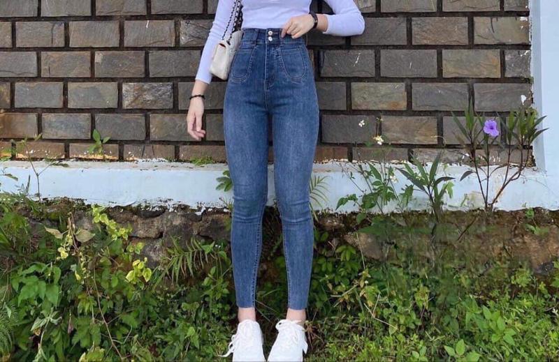 Product Introduction of Quần jean ôm nữ cạp cao thời trang.chất vải QCCC co giãn 4 chiều Denim 2