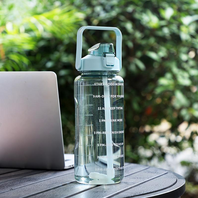 Drinking Water Bottle with Lid, 1 Count Sporty Design Hydration Sports Outdoor Camping Travel, Tumbler Cup, Water Bottles 7