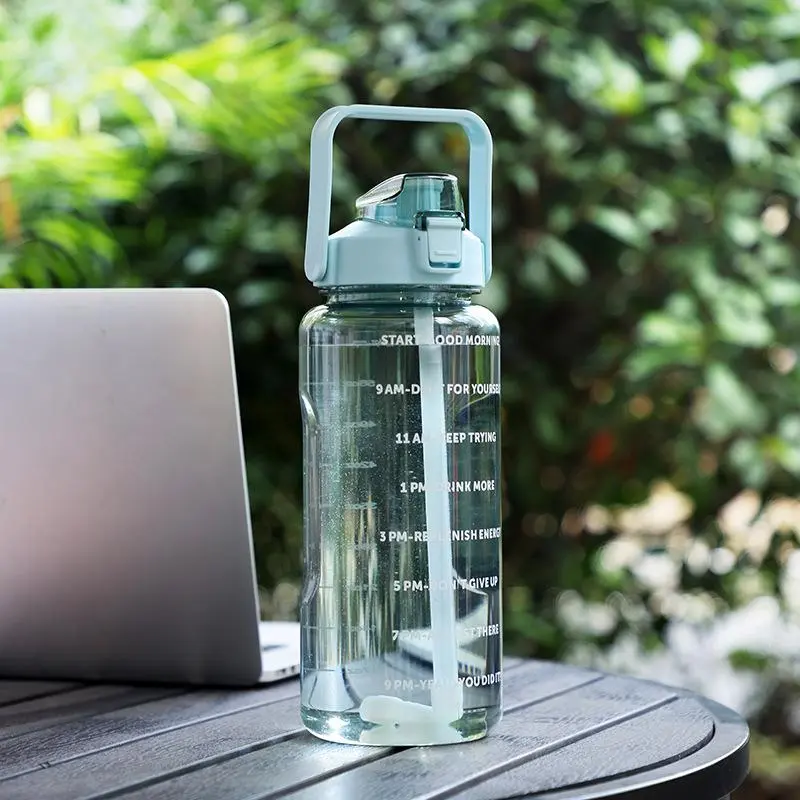 Drinking Water Bottle with Lid, 1 Count Sporty Design Hydration Sports Outdoor Camping Travel, Tumbler Cup, Water Bottles 7