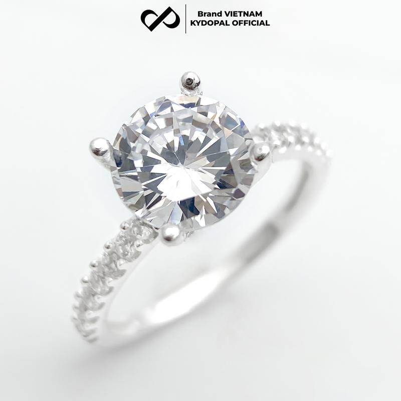 Nhẫn bạc nữ 925 KYDOPAL đính đá cao cấp trang sức bạc cá tính sang trọng - 9N22