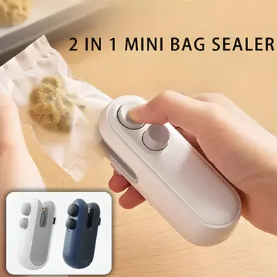 {Dapat digunakan kembali} Bajiss Snack Sealer Mini Food Pelestarian Plastik Sealer Portable - 2 in 1 Segel / Buka Dual Use 1