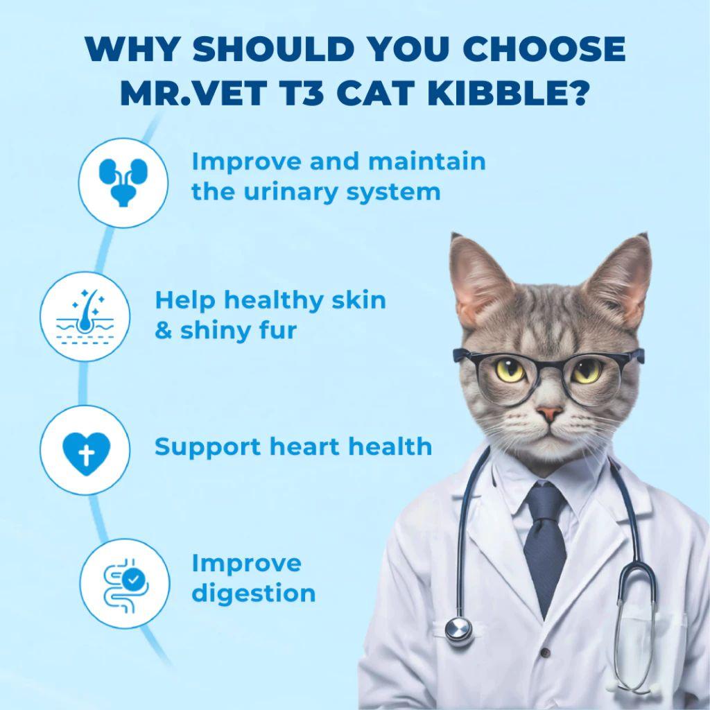 Mr.Vet - [LIVE 3KG] Makanan Kucing Dan Anjing Untuk Kesehatan menyeluruh T1,T2,T3,T4,G1,D1,E1,E2,E3