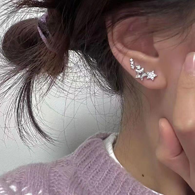 Hoa Tai Zircon Ngôi Sao Họa Tiết Dễ Phối Đồ Thanh Lịch Và Tối Giản, Dành Cho Phụ Nữ, Thiết Kế Độc Đáo Cảm Giác Cao Cấp, Xu Hướng Mới, 2025 2