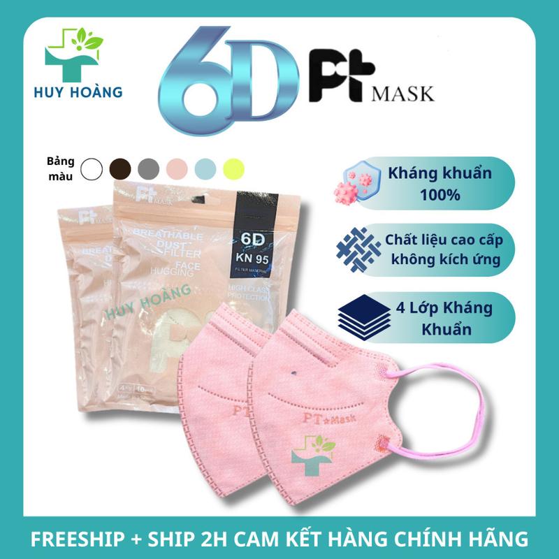 Khẩu trang 6D PT 4 lớp thùng 500 cái kháng khuẩn khẩu trang chống nắng kiểu dáng thời trang đủ màu phụ kiện nam nữ Accessories