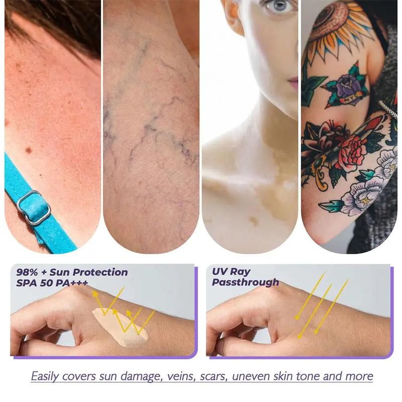Product Introduction of 74ml Natural Tattoo Concealer Long Lasting Waterproof Tattoo Scars Cover Cream Body Coverage Makeup Foundation Cream For Women 12