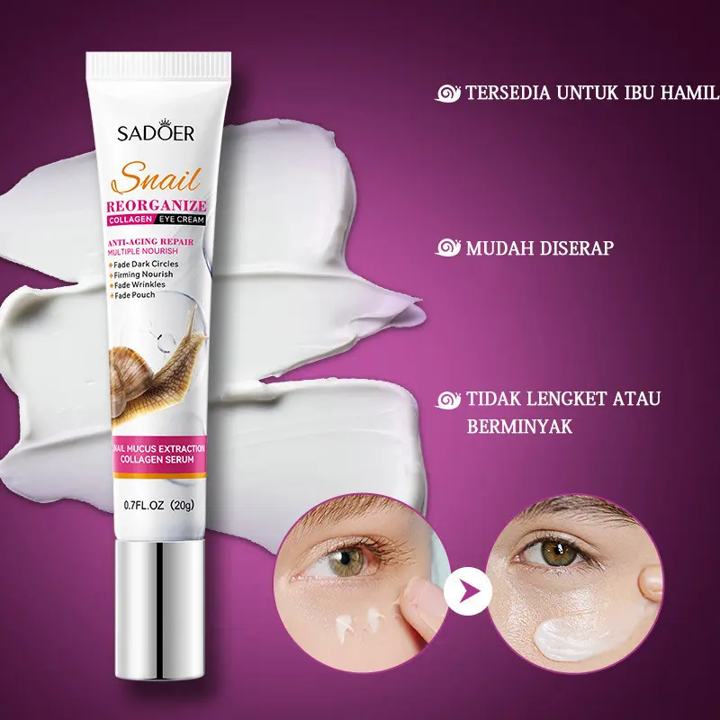 Eye cream menghilangkan mata panda penghilang kantung mata krim mata penghilang mata panda memudar lingkaran hitam Hidrasi dan Pelembab memperbaiki keriput mata 20g 8
