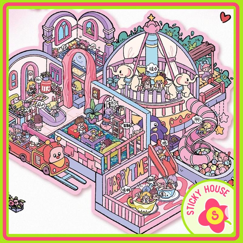 [Upadate mẫu mới ] Sticker 3D Eleven tenants phiên bản giới hạn hình dán trang trí , nhãn dán cảnh quan 3D, sticky house 2