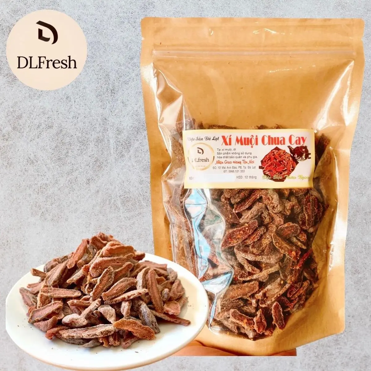 Xí muội chua cay DLFresh xí muội lắc chua cay vừa ăn 250g omai
