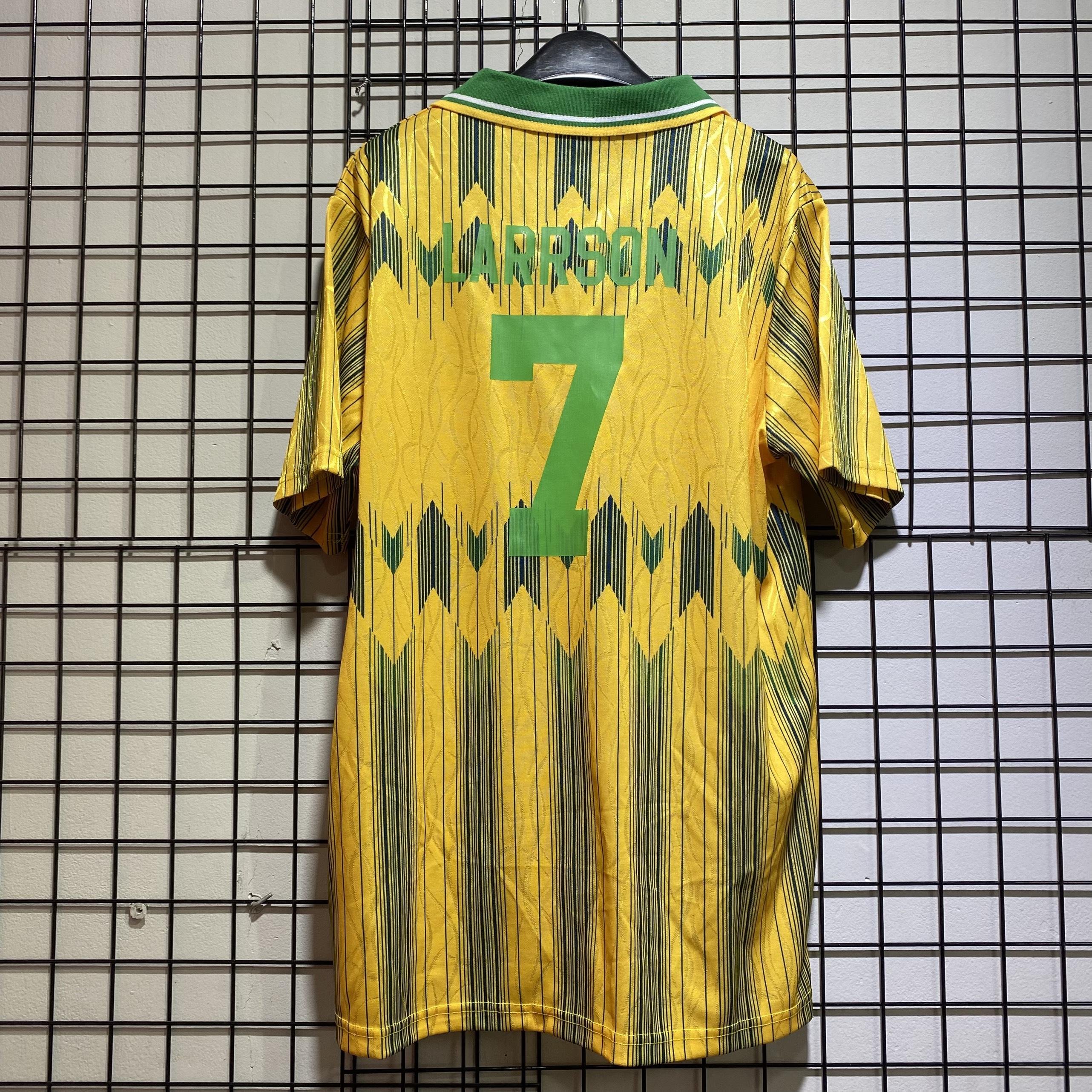 Áo bóng đá retro Celtic 1992 In Larrson-7 vải Cotton Polyester nguyên tem