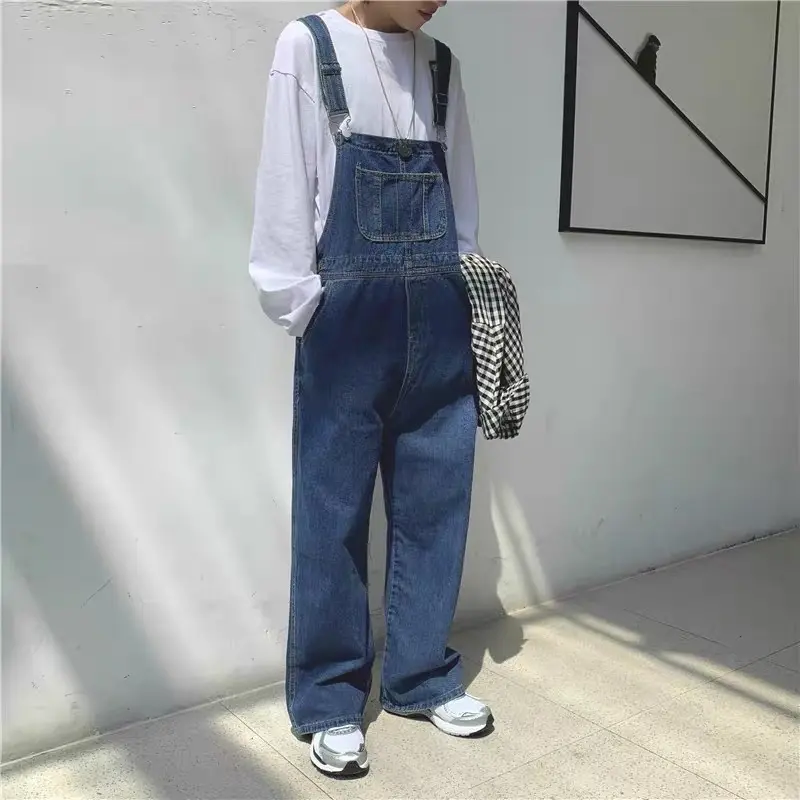 ￼<<Có sẵn>> Quần Yếm Denim Dáng Rộng Phong Cách Hàn Quốc Thời Trang Cho Nam Và Nữ