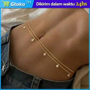 Body Chain Belt Waist Chain Belly Rantai Pinggang Wanita Rantai Perut Waist Chain Vintage Aesthetic Belly Chain Belt Rantai Pinggang Wanita Design