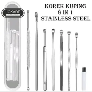 set pembersih telinga isi 8 korek kuping 8in1 stainless ear pick Removal