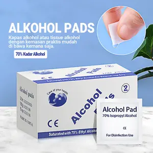 Alkohol Pads Kapas Alkohol / Isi 100Pcs Tissue Alkohol / Antiseptik untuk bersihkan luka
