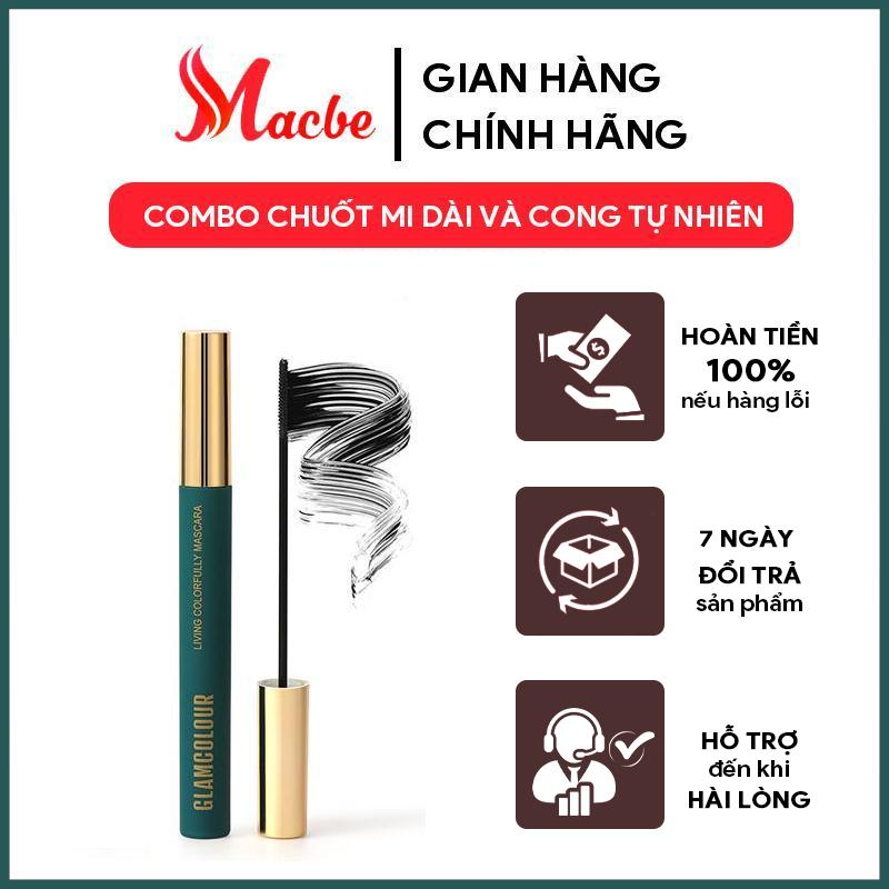 Mascara glamcolour đầu mảnh màu đen hỗ trợ cải thiện giữ mi cong Mỹ Phẩm Cosmetic