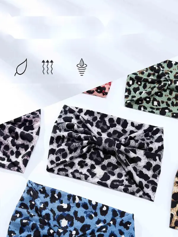 Boho Style Leopard Pattern Hair Band, Elastic Hair Band for Women & Girls, Fashion Hair Accessories for Gym Workout Running 3