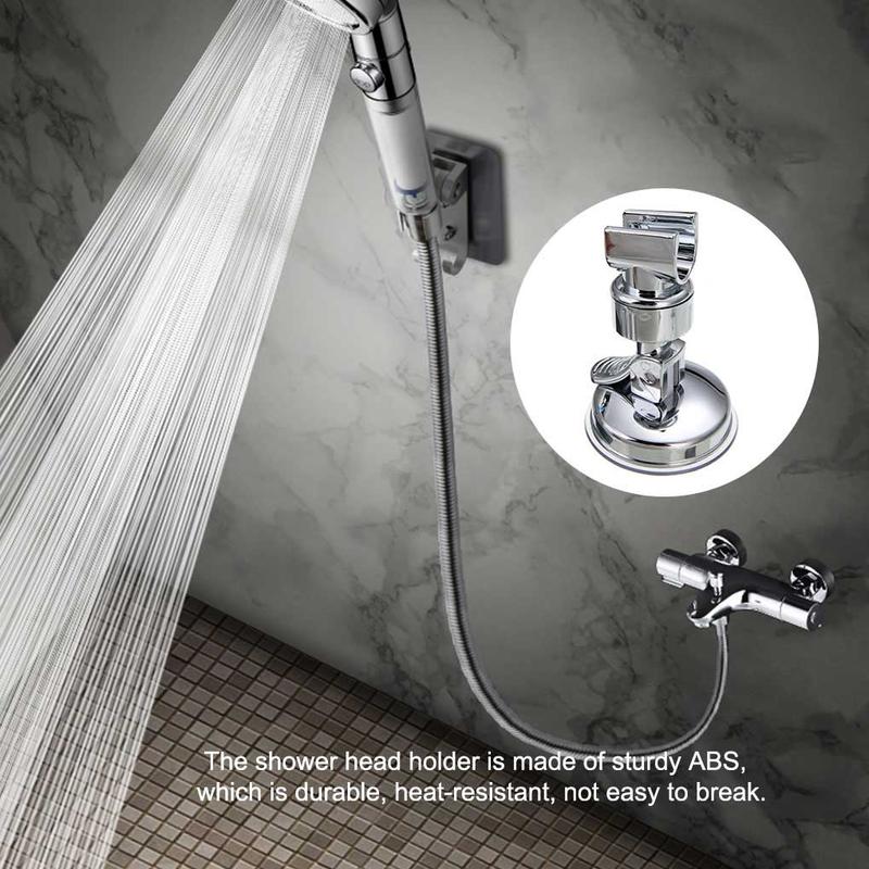2 Set of Shower Head Holder Wall Mounted Adjustable Shower Spray Bracket with Vacuum Suction Cup for Home Hotel Bathroom 8