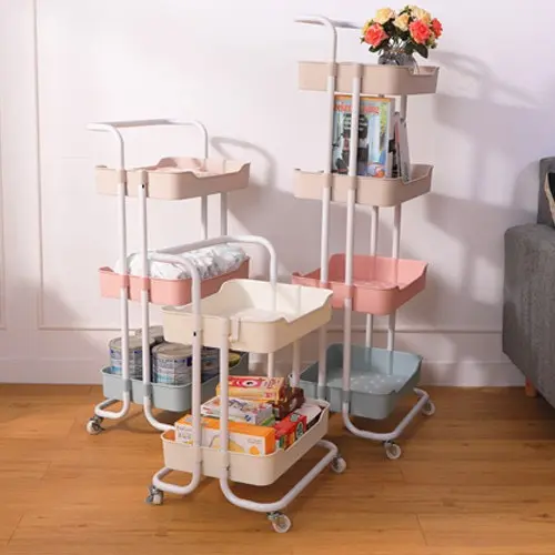 phẩm [ Mới ] Kệ xe đẩy spa khung sắt khay nhựa chắc chắn cứng cáp đựng đồ nail để đồ nhà bếp gọn gàng có bánh xe di chuyển 1