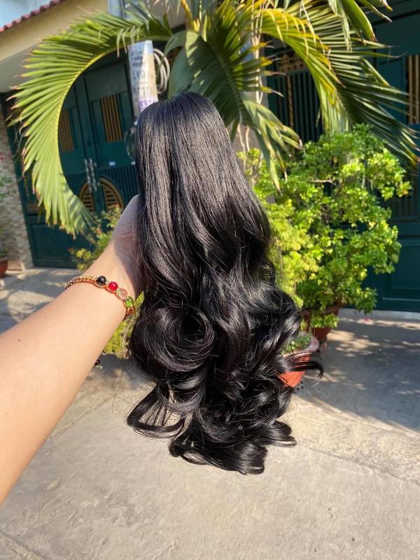 Tóc Giả Ngoạm N52 Dài 35cm Tóc Ngoạm Xoăn 35cm Women Nữ Wig