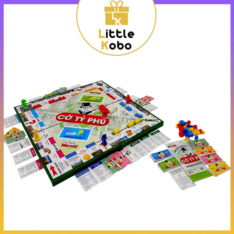 [Sa.to] Bộ Cờ Tỷ Phú Sa.to Size Lớn Trung Monopoly Cờ Tỉ Phú Đồ Chơi Trí Tuệ Giải Trí Xả Stress Xúc Xắc Toys 0