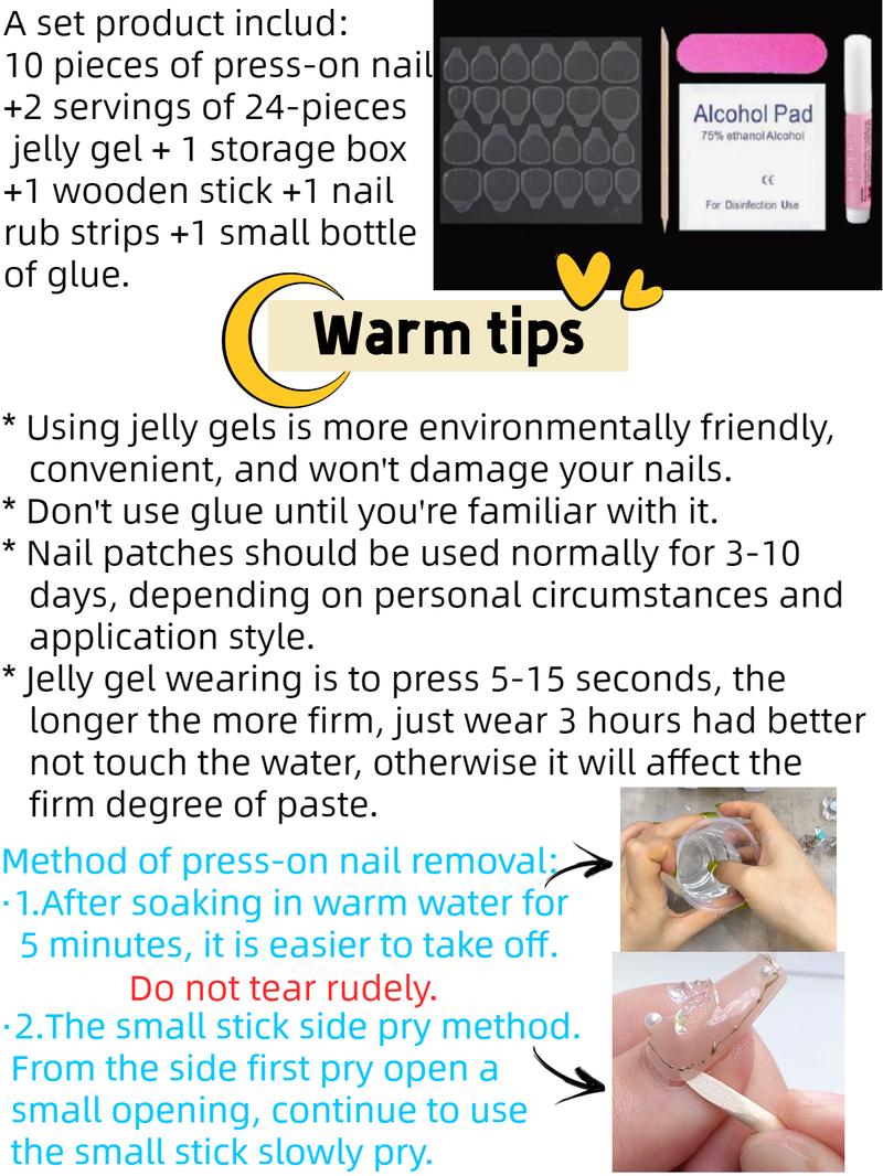 Product Introduction of 【A44】Cat Eye | Handmade Press-on Nails, False Nails, Manual Nails, Original Fashion Design | Comes with Manicure Toolkit, Jelly Gel, Glue 9