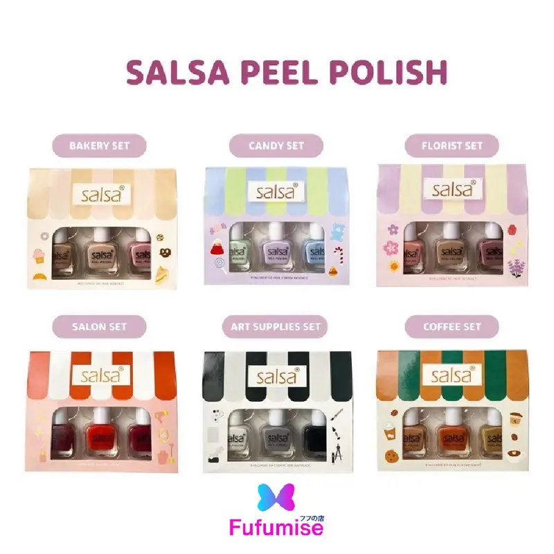 SALSA Nail Peel Polish Set Box | Kuteks Peel Off | Cat Kuku | FUFUMISE Art 1