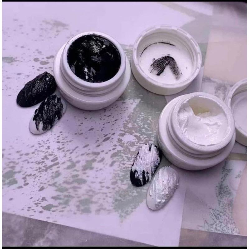 Gel xi măng nail trắng đen tạo sần gel thạch cao đặc sệt vẽ hoa nail siêu đẹp hàng chính hãng